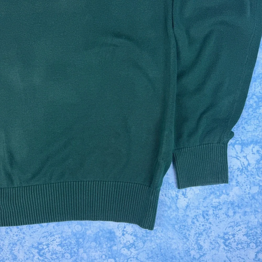 Timberland Mens Cotton Quarter-Zip Pullover Sweater Green 6267J Large